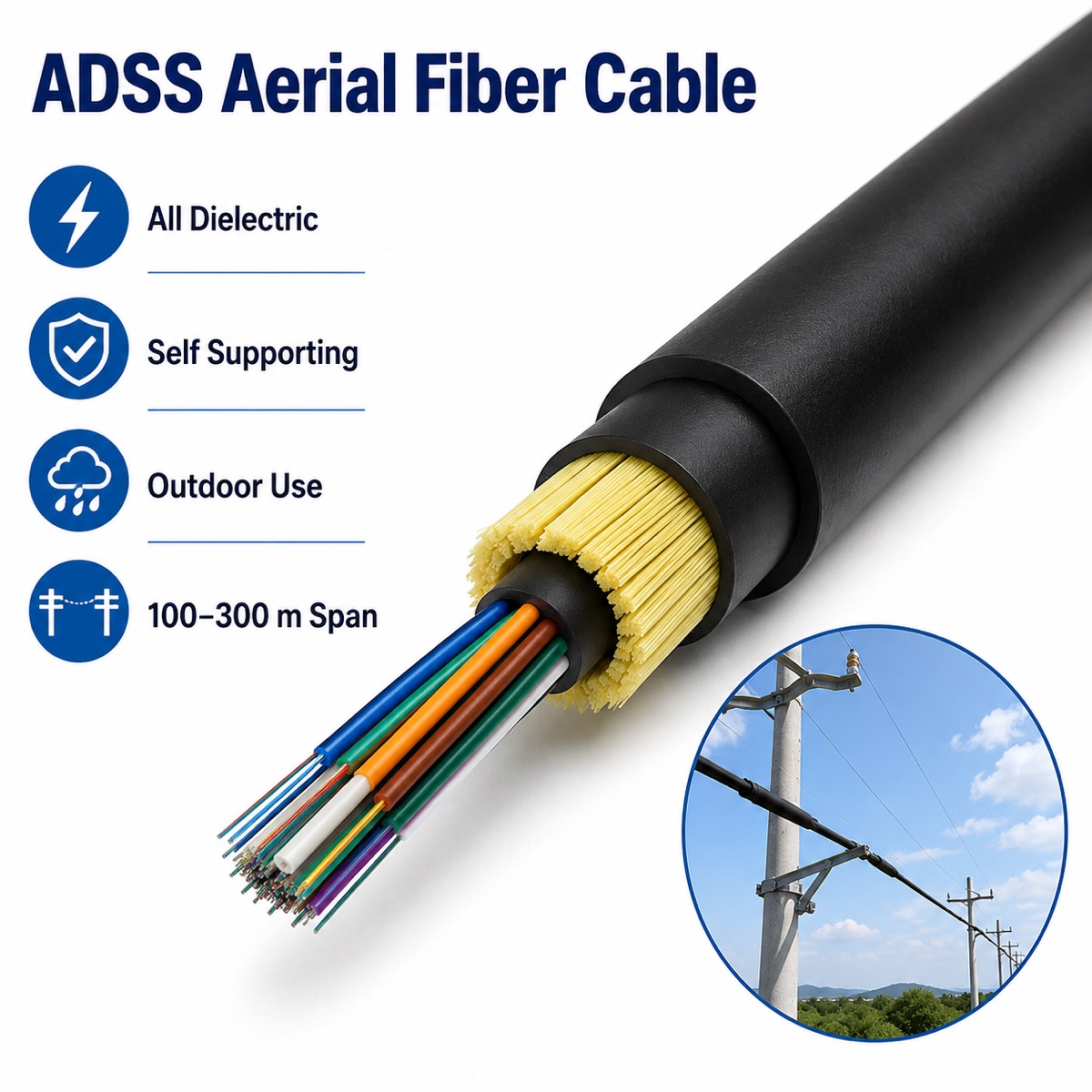 ADSS Aerial Fiber Cable